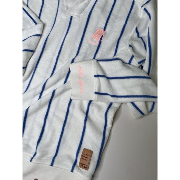 SCOTCH & SODA Men’s STRIPED TOWELING V-NECK SWEATSHIRT- COMBO S - Picture 5 of 10